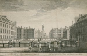 A north view of Hanover Square, London by English School