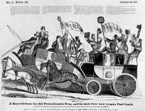 A Race Between the Old Protectionist Drag, and the Anti Corn Law League Fast Coach