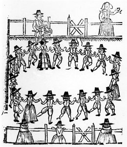 A round dance, an illustration from A Book of Roxburghe Ballads