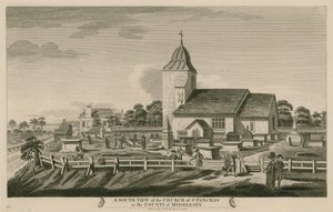 A south view of the Church of St Pancras, London, in the county of Middlesex