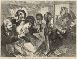 A Spree in a Railway Train Going to a Fashionable Watering-Place