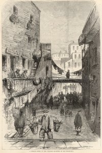 A Street Scene in the Chinese Quarter of San Francisco by English School