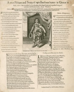 A True Picture and Story of Two Brothers Born in Genoa in Italy, 1620 by English School