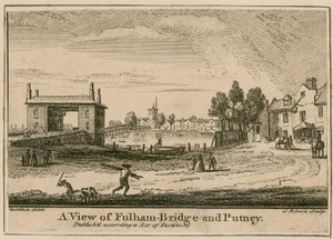 A View of Fulham Bridge and Putney by English School
