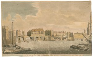 A View of Old London Bridge before alterations, as in 1757 by English School