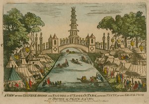A view of the Chinese Bridge and Pagoda in St James