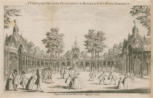 A View of the Chinese Pavilions and Boxes in Vauxhall Gardens, London