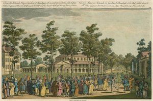 A view of the Rotunda House and Gardens at Ranelagh, London by English School