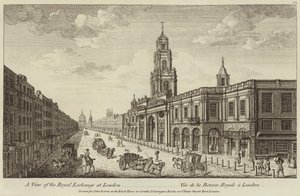A View of the Royal Exchange at London by English School