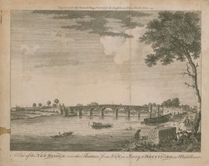 A View of the New Bridge Over the Thames by English School