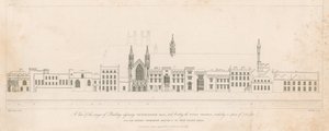 A view of the range of buildings adjoining Westminster Hall and fronting the River Thames