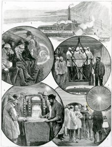 A Visit to the Channel Tunnel, Illustration from The Graphic 4th March, 1882 by English School