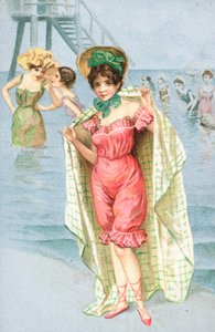 A woman wearing a bathing costume