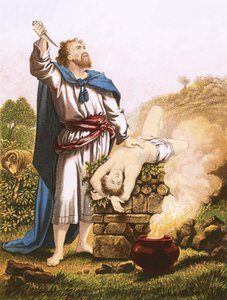 Abraham offering up Isaac by English School