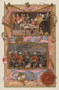 Accession of King Edward VII: signing the proclamation; the proclamation being made by English School