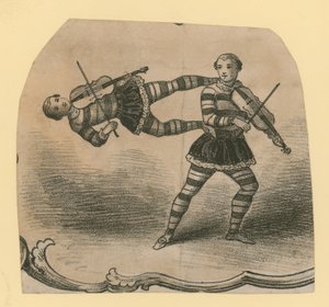Acrobatic musicians by English School