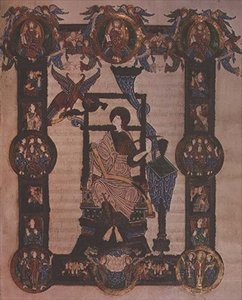 St. John the Evangelist, from the Grimbald Gospels, c.1020 by English School