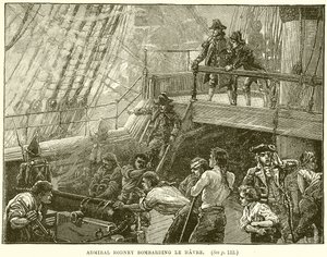 Admiral Rodney Bombarding Le Havre by English School