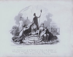 Admission Ticket to Entertainment in the Guildhall Provided by the Corporation of the City of London to Celebrate the Passing of the Great Reform Act of 1832 by the House of Commons