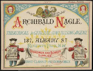Advert for Archibald Neagle, Advertising Agent