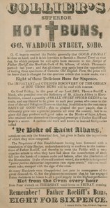 Advert for Colliers Superior Hot Cross Buns by English School