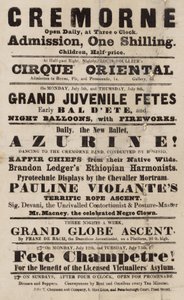 Advert for Cremorne Gardens, London