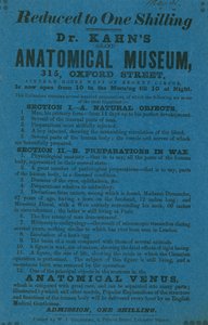 Advert for Dr Khans Grant Anatomical Museum by English School