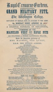 Advert for Grand Military Fete for the benefit of The Wellington College