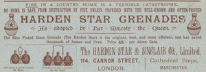 Advert for Harden Star Grenades by English School