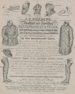 Advert for J C Cording, Waterproofer and Tailor by English School