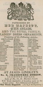 Advert for James Lindley