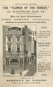 Advert for The Flower of the Forest, 123 Blackfriars Road, London
