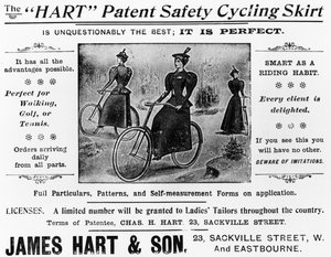 Advert for The Hart Patent Safety Cycling Skirt