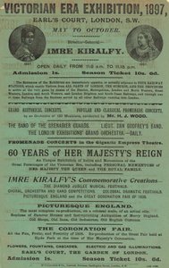Advert for Victorian Era Exhibition, 1897, at Earls Court by English School