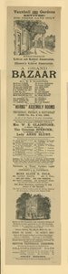 Advert for a Grand Bazaar at Vauxhall Gardens by English School