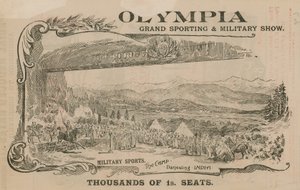 Advert for a Grand Sporting and Military Show at Olympia, London by English School