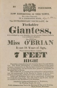 Advert for an Appearance of Miss O