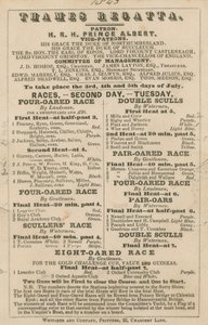 Advert for the Thames Regatta, 1843 by English School