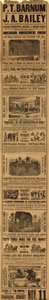 Advert for the appearance of P T Barnum and J A Bailey