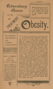 Advert for treatment for obesity by English School