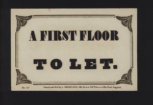 Advertisement: A First Floor to Let