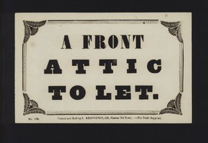 Advertisement: A Front Attic to Let