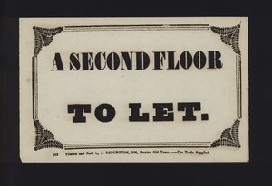 Advertisement: A second floor to let
