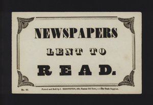 Advertisement: Newspapers Lent to Read