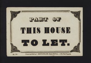 Advertisement: Part of This House to Let