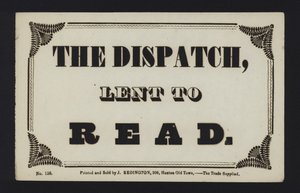 Advertisement: The Despatch Lent to Read