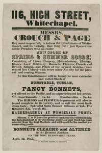 Advertisement for Crouch and Page, 116 High Street, Whitechapel