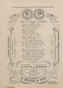 Advertisement for E Moses & Son by English School