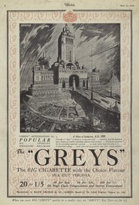 Advertisement for Greys cigarettes