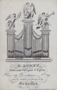 Advertisement for H Loret, Maker of Church Organs, Brussels, Belgium by English School
